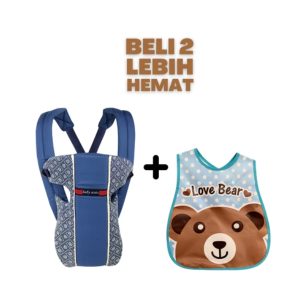 paket bundling 2 pcs gendongan + slabber || free kertas kado